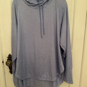 Athleta Soft Blue Cowl Neck Top